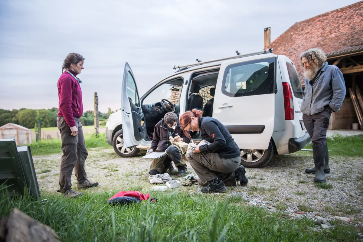 Les agriculteurs chez qui les nichoirs sont installés sont également des collaborateurs essentiels. Sur cette image, des